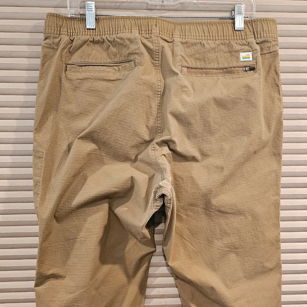 Vuori Ripstop Climber Pants Mens XL Tan Khaki Stretch Elastic Waist V412 - Picture 7 of 8